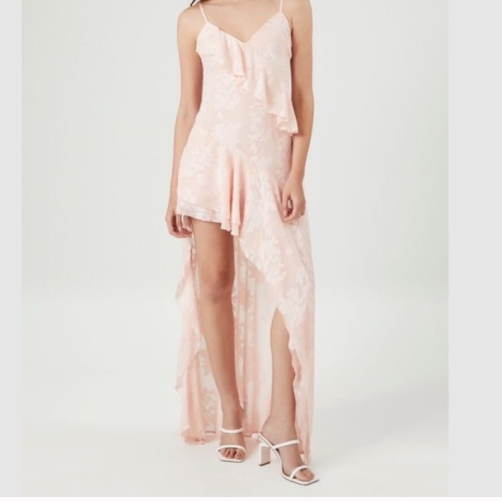 Floral Print Ruffle Slip Maxi Dress